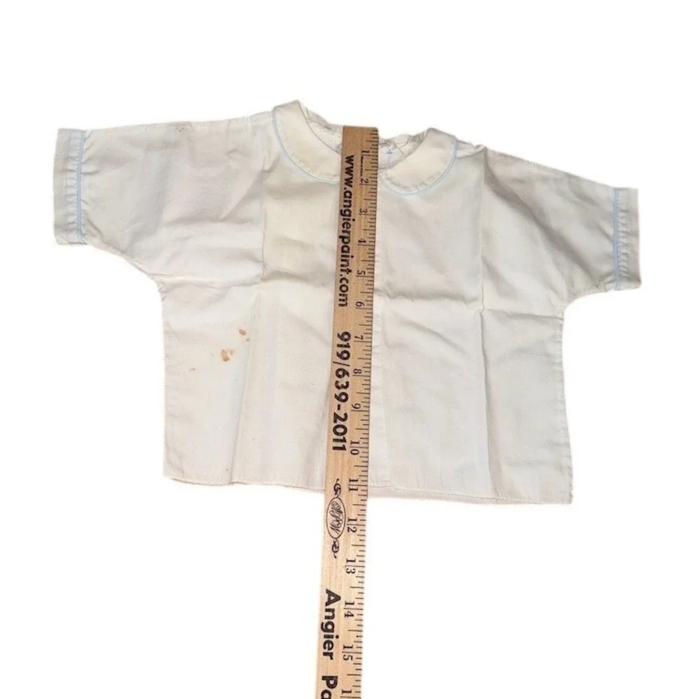 Vintage Swiss Baby Outfit 18M Matisa‎ Handmade Heirloom Shirt Bloomers Set